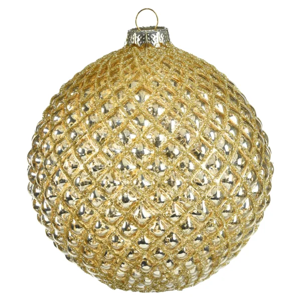Depot Glas-Weihnachtskugel Rauten Relief^ Boules & Pointes D'Arbres
