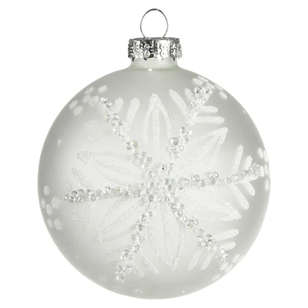 Depot Glas-Weihnachtskugel Schneeflocke^ Boules & Pointes D'Arbres