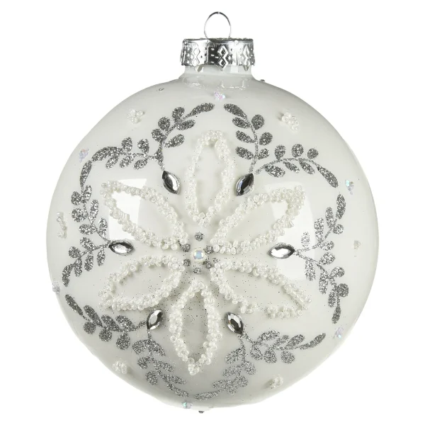 Depot Glas-Weihnachtskugel Schneeblume^ Boules & Pointes D'Arbres