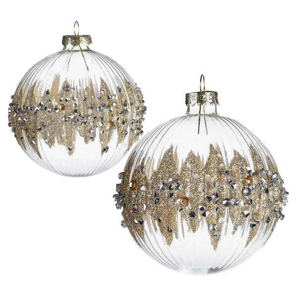 Depot Glas-Weihnachtskugel-Set Diamondsplash^ Boules & Pointes D'Arbres