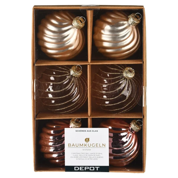 Depot Glas-Weihnachtskugel-Set Spiral^ Boules & Pointes D'Arbres