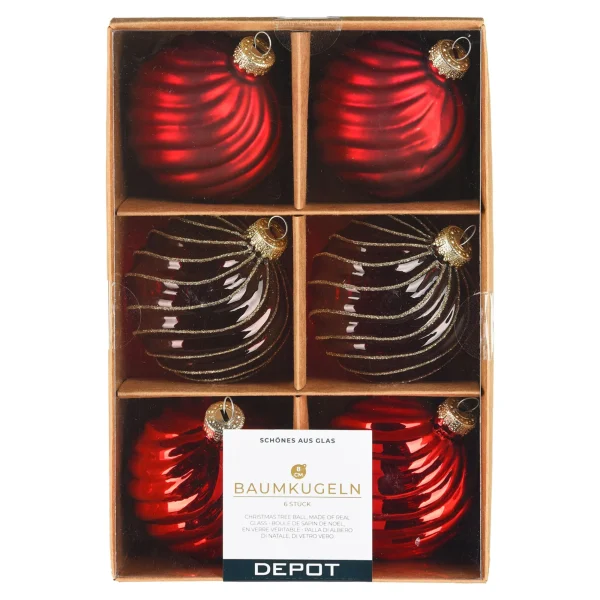 Depot Glas-Weihnachtskugel-Set Spiral^ Boules & Pointes D'Arbres