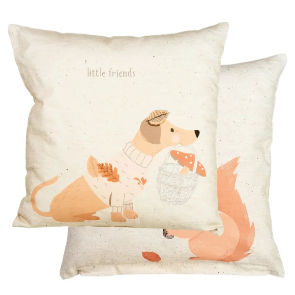 Depot Housse De Coussin Reversible Little Friends