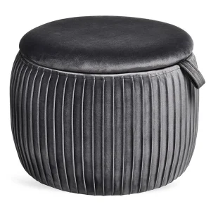 Depot Pouf En Velours Agnes Avec Espace De Rangement