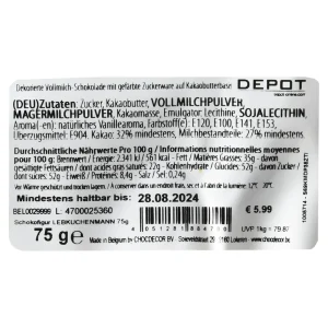 Depot Schokofigur Lebkuchenmann 75G
