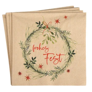 Depot Serviettes Couronne De Sapin^ Linge De Table