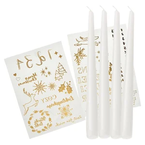 Depot Set De Bougies Pointues Avent Avec Autocollants Pour Bougies^ Bougies De L'Avent