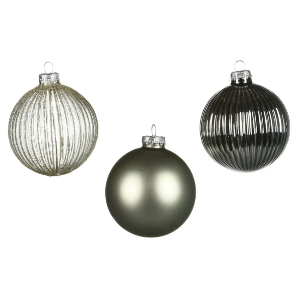 Depot Set De Boules De Noël En Verre Rainure^ Boules & Pointes D'Arbres