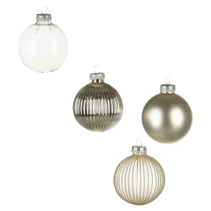 Depot Set De Boules De Noël En Verre Rainure^ Boules & Pointes D'Arbres