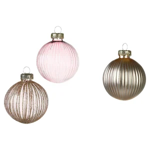 Depot Set De Boules De Noël En Verre Rainure^ Boules & Pointes D'Arbres