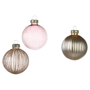 Depot Set De Boules De Noël En Verre Rainure^ Boules & Pointes D'Arbres
