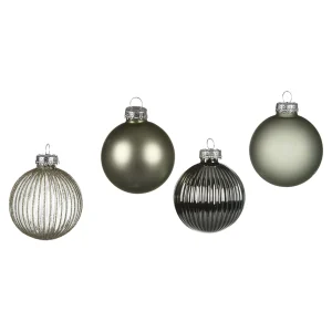 Depot Set De Boules De Noël En Verre Rainure^ Boules & Pointes D'Arbres