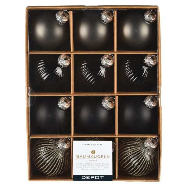 Depot Set De Boules De Noël En Verre Rainure^ Boules & Pointes D'Arbres