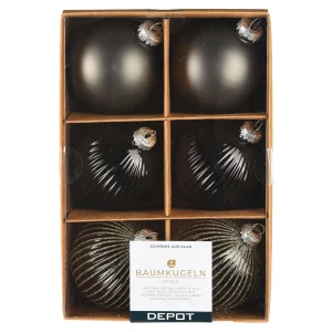 Depot Set De Boules De Noël En Verre Rainure^ Boules & Pointes D'Arbres