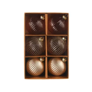 Depot Set De Boules De Noël En Verre Rainure^ Boules & Pointes D'Arbres