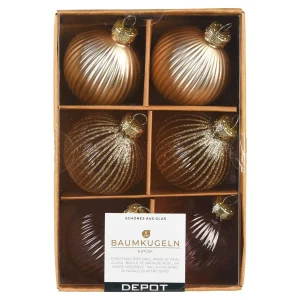 Depot Set De Boules De Noël En Verre Rainure^ Boules & Pointes D'Arbres