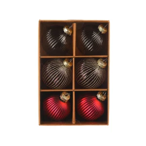 Depot Set De Boules De Noël En Verre Rainure^ Boules & Pointes D'Arbres