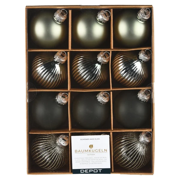 Depot Set De Boules De Noël En Verre Rainure^ Boules & Pointes D'Arbres
