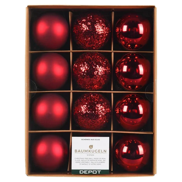 Depot Set De Boules De Noël En Verre Glimmermix^ Boules & Pointes D'Arbres