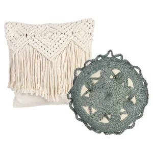 Depot Set De Coussins En Jute Et Macrame