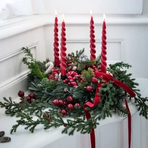 Depot Set De Décoration Porte-Bougies De Noël Rainure^ Couronnes De L'Avent