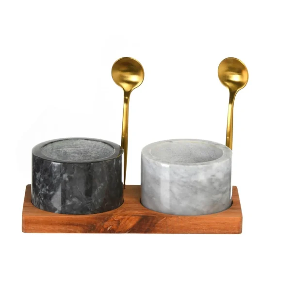 Depot Set De Pots A Epices Marble