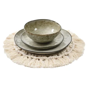 Depot Set De Vaisselle Riva Avec Set De Table En Macrame