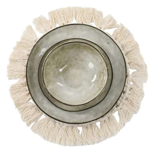Depot Set De Vaisselle Riva Avec Set De Table En Macrame