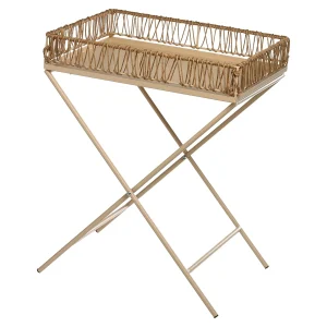 Depot Table D'Appoint A Plateaux Raffia