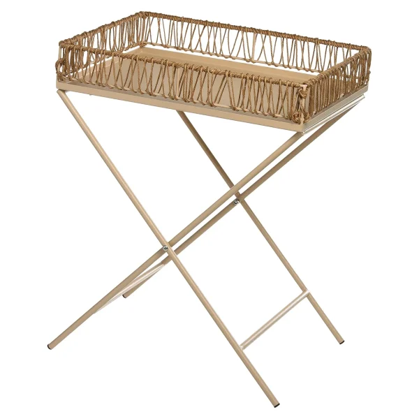 Depot Table D'Appoint A Plateaux Raffia