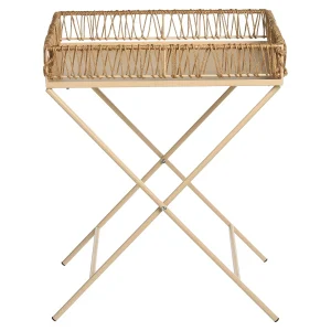 Depot Table D'Appoint A Plateaux Raffia