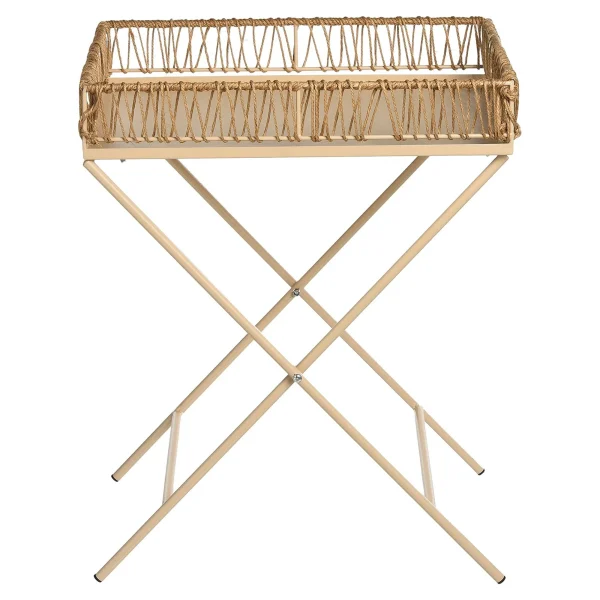 Depot Table D'Appoint A Plateaux Raffia