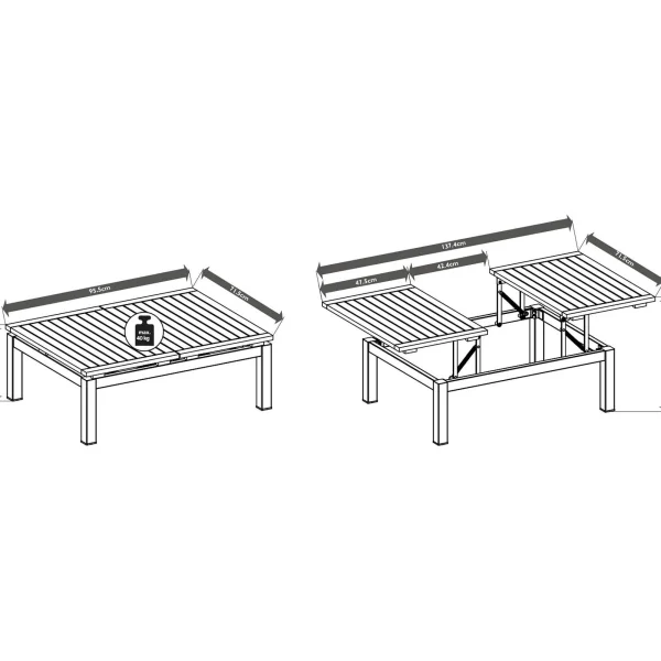 Depot Table Lounge D'Exterieur Rica, Reglable