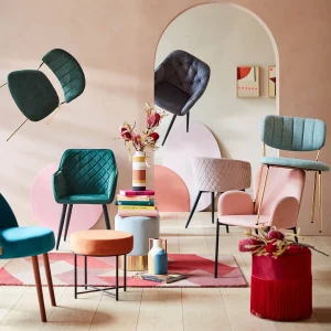 Depot Tabouret En Velours Ole