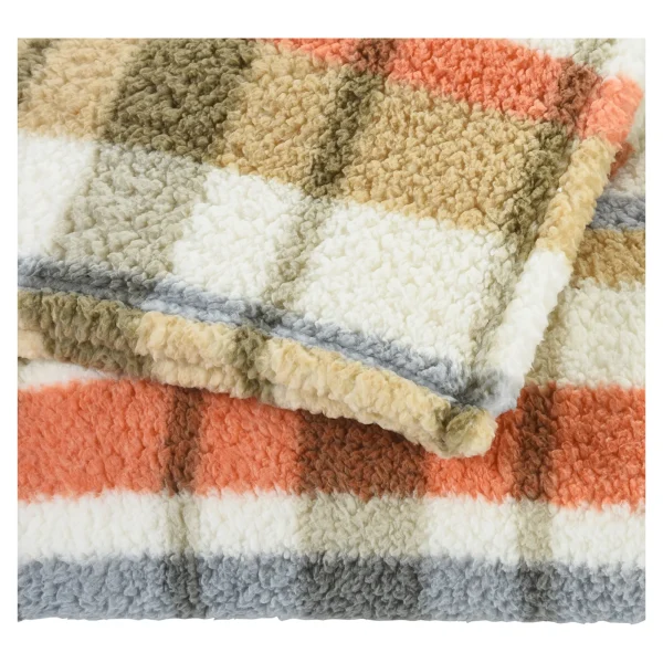 Depot Teddy-Decke Karo^ Couvertures, Peaux & Plus