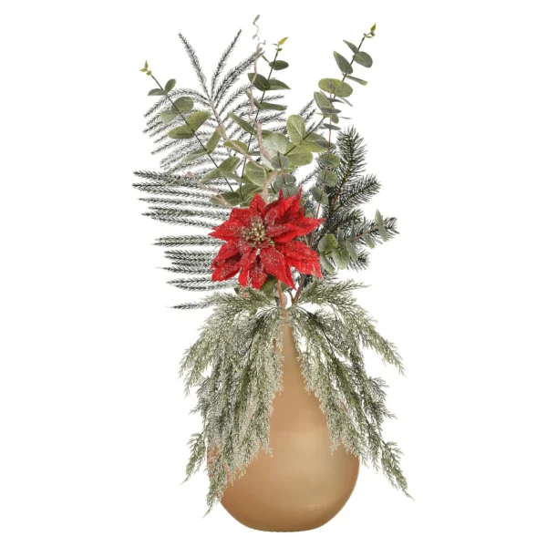 Depot Vase Ballon Classic Christmas Avec Fleurs Artificielles