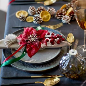 Depot Vase Ballon Classic Christmas Avec Fleurs Artificielles