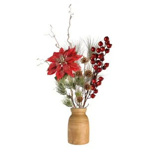 Depot Vase Décoratif Classic Christmas Avec Fleurs Artificielles