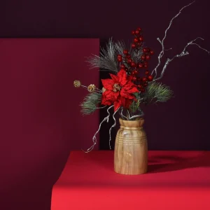Depot Vase Décoratif Classic Christmas Avec Fleurs Artificielles